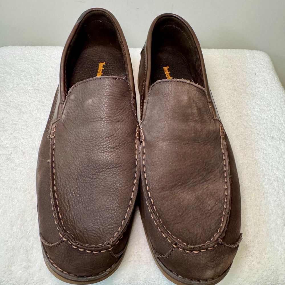 Timberland Men‎ Dark Brown Leather Slip On Loafer Shoes Size 10 - Picture 11 of 11